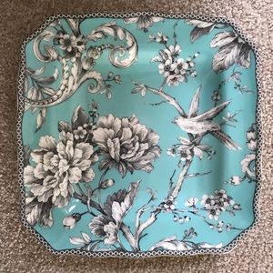 Four 222 Fifth turquoise salad plates